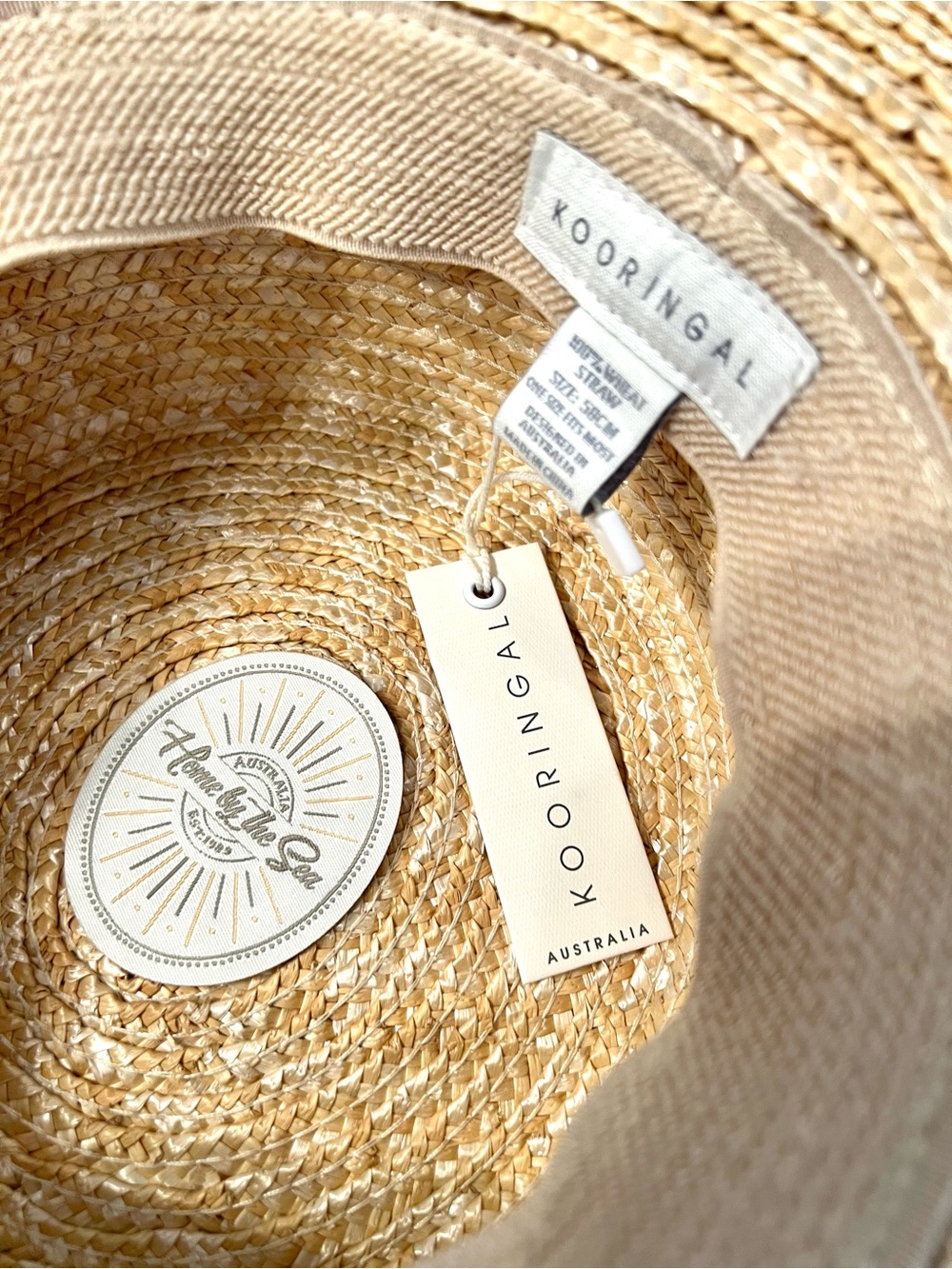 Wide Brim Straw Boater Hat With Black Band - Unbr… - image 8
